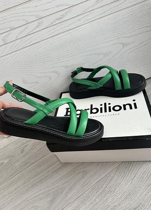 Босоніжки зелені, шкіряні , barbilioni, 38 р