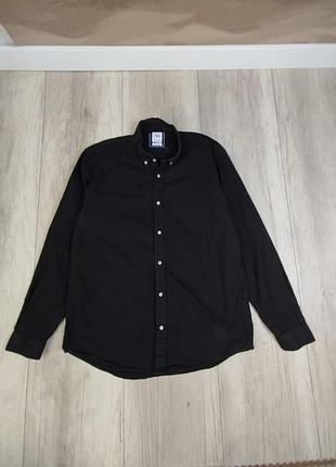 Сорочка чоловіча чорна з довгим рукавом zara, розмір xl, бавовна