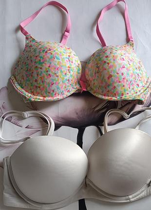 Фирменные бюстгальтеры victoria’s secrets 75 c, 75d с пуш ап.