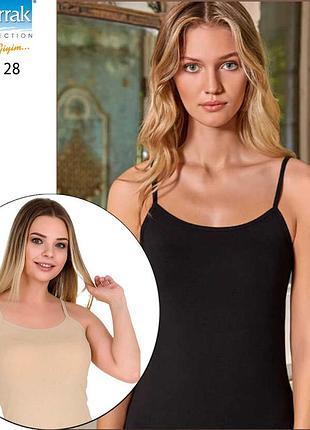 Майка женская на тонких бретелях berrak 2128 xl, черный
