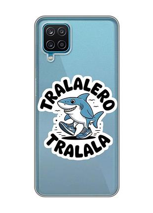 Прозрачный чехол на samsung galaxy a12 4g акула тралалеро тралала (принт 416)