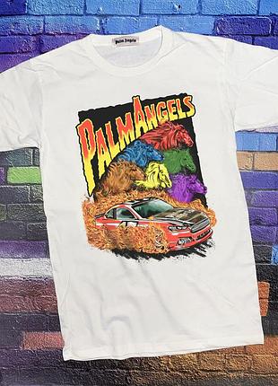 Футболка белая palm angels horse • палм анджелс футболка m