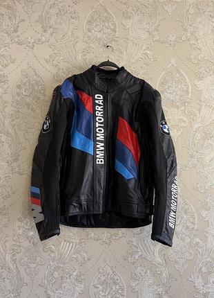 Крута шкіряна мотокуртка bmw motorrad (genuine leather) / мото екіпірування