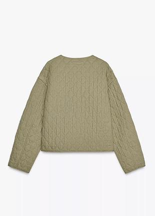 Стьобана куртка з льоном zara, стьогана куртка зара 8