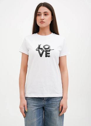 Футболка женская boss women's t-shirt with love print 6030wt xl