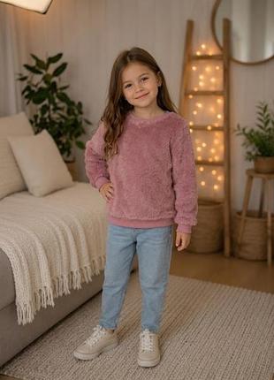 Теплая кофта маховушка для девочки на 7-8 лет