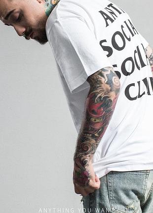 Футболка мужская anti social social club белая a.s.s.c. s