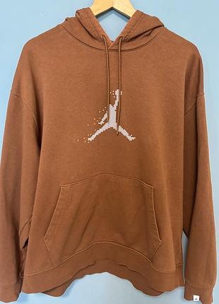 Худі  чоловіча air jordan essentials holiday fleece pullover hoodie у коричневому кольорі