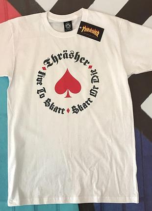 Белая футболка thrasher. ориг бирка m