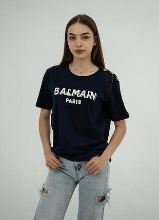 Футболка женская balmain hb-51200-1 navy blue s