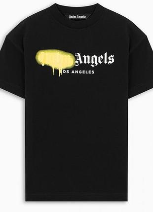 Футболка чорна palm angels yell spray • палм анджелс футболка l