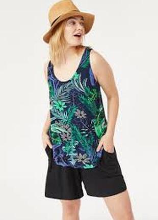Фирменный роскошный  топ  блуза вискоза с принтом листьев dorothy perkins  10р-р англия  бренд оригинал