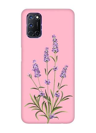 Матовий рожевий чохол на oppo a52/a72/a92 :: гілочки лаванди (принт 266)