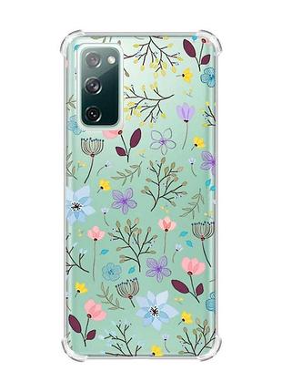 Чохол з потовщеними кутами на samsung galaxy s20 fe :: квітковий фон (принт 267)