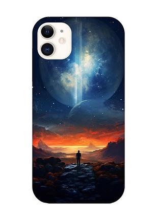Чехол с бирюзовыми боками на apple iphone 11 (6.1) :: космос (принт 247)