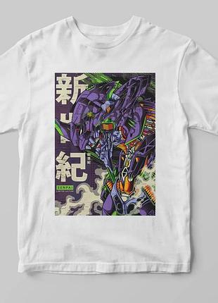 Футболка білий loys аніме наруто evangelion print xl