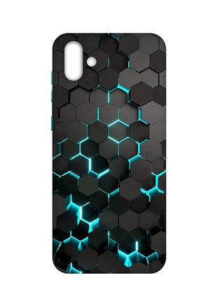 Матовий чохол з бірюзовими боками на samsung galaxy a04 :: соти 3d (принт 357)