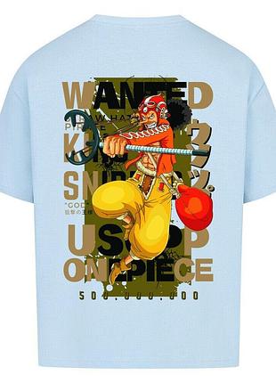 Футболка голубая loys one piece x usopp x wanted