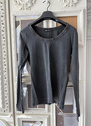 Футболка з рукавом лонгслів zara
