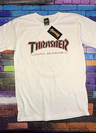 Футболка independent x thrasher біла m