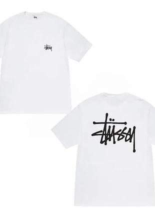 Біла футболка loys stussy two-sides logo футболки стасі стуссі унісекс xs