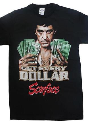 Футболка чёрная scarface ''get every dollar'' t-shirt m