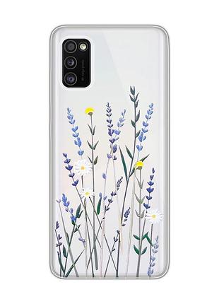Прозрачный чехол на samsung galaxy a41 :: полевые цветы (принт 270)