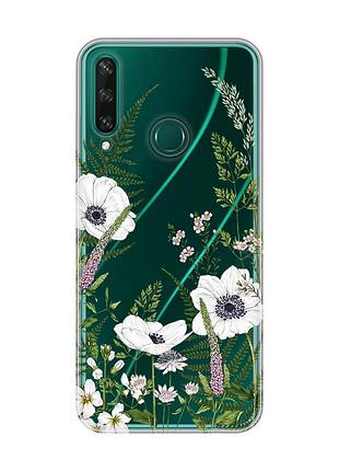 Прозрачный чехол на huawei y6p :: цветы полевые (принт 363)