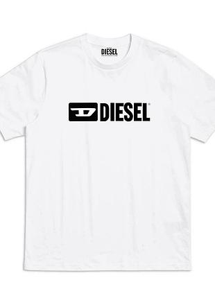 Біла футболка loys diesel black logo футболки дизель унісекс m