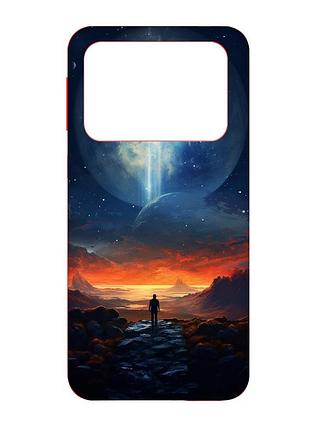 Чехол с красными боками на xiaomi poco x4 pro 5g :: космос (принт 247)