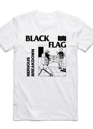 Футболка белая black flag ''nervous breakdown'' vintage look t-shirt s