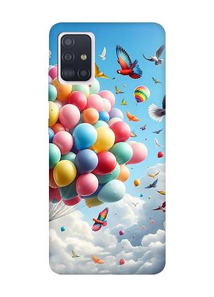 Матовый чехол с розовыми боками на samsung galaxy a71 / a715 :: воздушные шарики (принт 365)