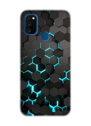 Чехол на samsung galaxy m30s/m21 :: соты 3d (принт 357)
