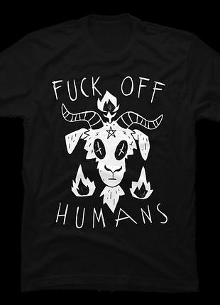 Повсякденна футболка loys з принтом fuck off humans xs