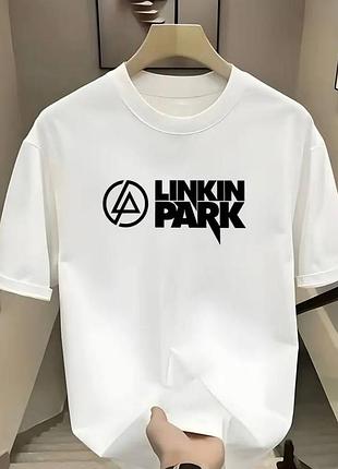 Футболка loys оверсайз з принтом linkin park білий xs