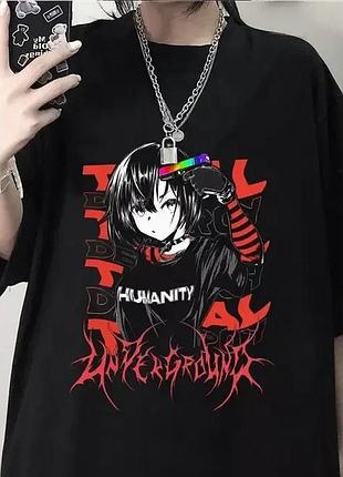 Повсякденна футболка loys з принтом punk anime girl xs