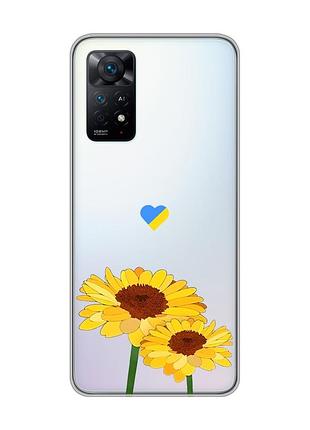 Прозрачный чехол на xiaomi redmi note 11 pro :: желтые цветы (принт 364)