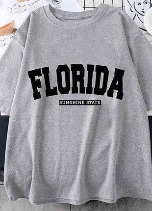 Стильная женская оверсайз футболка loys florida серый xl