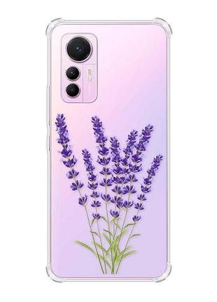 Чохол з потовщеними кутами на xiaomi 12 lite :: лаванда (принт 28)