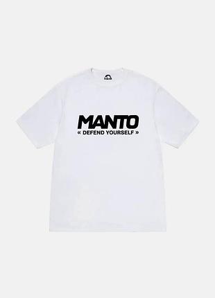 Біла футболка loys manto logo футболки манто унісекс xl
