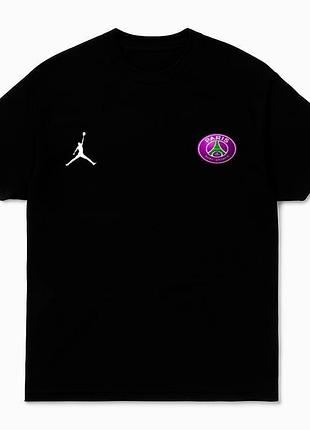 Футболка loys jordan джордан psg чорна дуже гарна якість 100% бавовна s