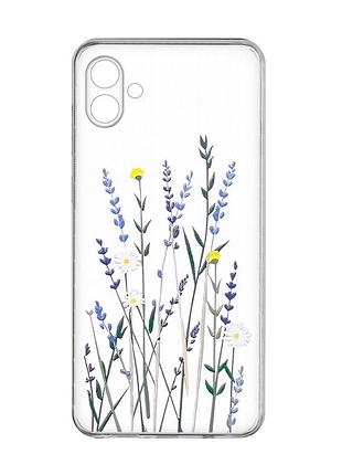 Прозорий чохол на samsung galaxy a04e/a042 :: польові квіти (принт 270)