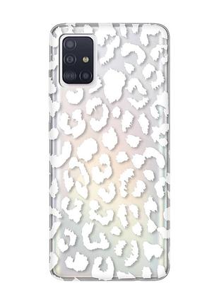Прозорий чохол на samsung galaxy a71/a715 :: леопардовий принт білий (принт 375)