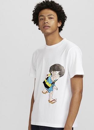 Біла футболка юнікло з принтом uniqlo ut manga