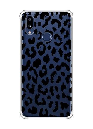 Чехол с утолщенными углами на samsung galaxy a10s (a107) :: леопардовый принт (принт 374)