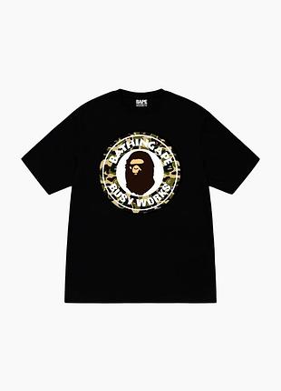 Черная футболка loys bape a bathing ape унисекс бейп бейп xxl