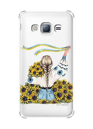 Чохол з потовщеними кутами на samsung galaxy j3(2016) j310 :: дівчина зі стрічкою (принт 25)