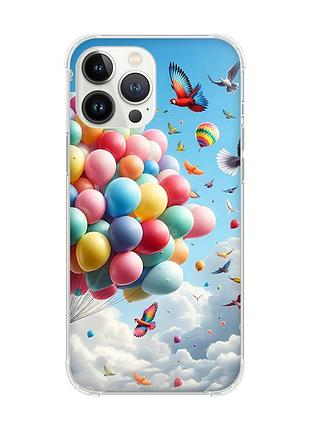 Чохол із потовщеними кутами на iphone 14 pro max :: повітряні кульки (принт 365)