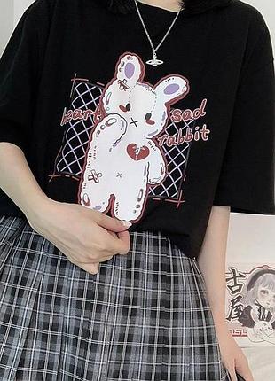 Повсякденна футболка loys з принтом heart sad rabbit xs