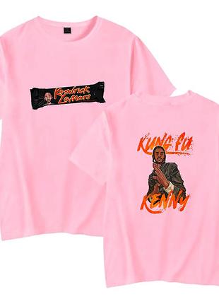 Футболка рожева kendrick la mars / кендрік ламар мерч кунфу кенні s